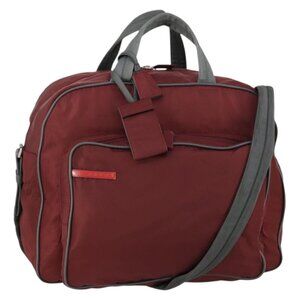 PRADA Sports Boston Bag Nylon 2way Bordeaux Silver Auth bs30637